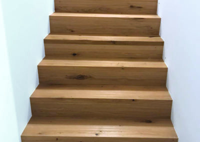 Floor studio wooden staircase waterfall look